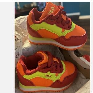 Fila Orange and Red Athletic Toddler Unisex Sneakers